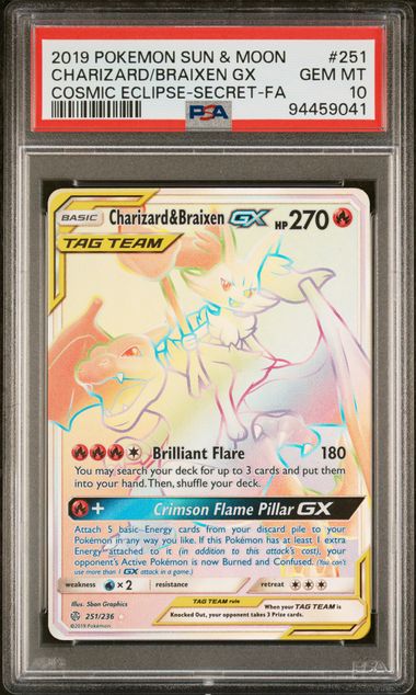 Charizard & Braixen GX 251 236 Sun & Moon: Cosmic Eclipse PSA 10 94459041 Fashion