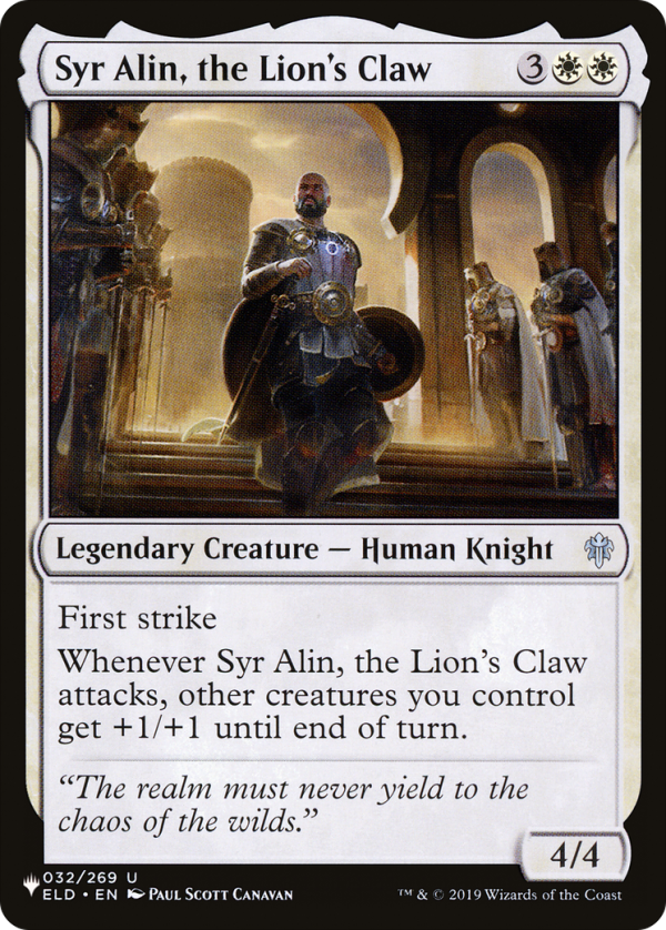 Syr Alin, the Lion s Claw [The List] Discount