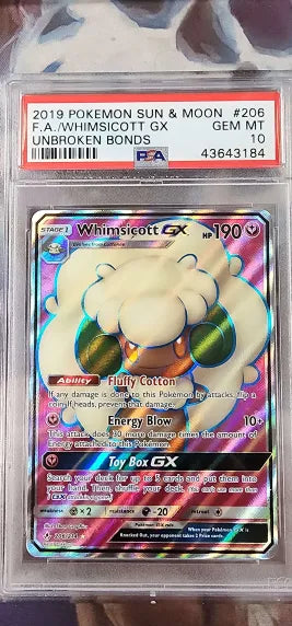 Whimsicott GX 206 214 Unbroken Bonds PSA 10 43643184 Online Hot Sale