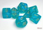 Chessex Borealis Teal Gold Polyhedral Dice Supply