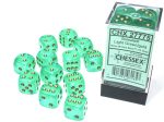 Chessex Borealis Light Green Gold 16mm (12 d6 Dice) on Sale